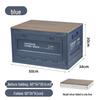 Folding Camping Storage Box with Wooden Lid - Outdoor Picnic & Car Trunk Organizer