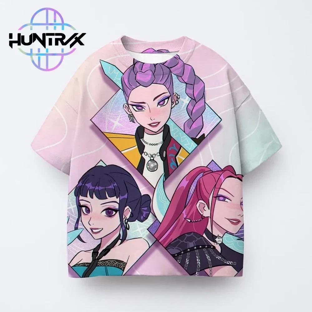 Kpop Devil Hunter 3D-Druck Sport Schnelltrocknend Atmungsaktiv Jungen Mädchen T-Shirt Comic Harajuku Kinder Kurzarm Kleidung Top Sommer