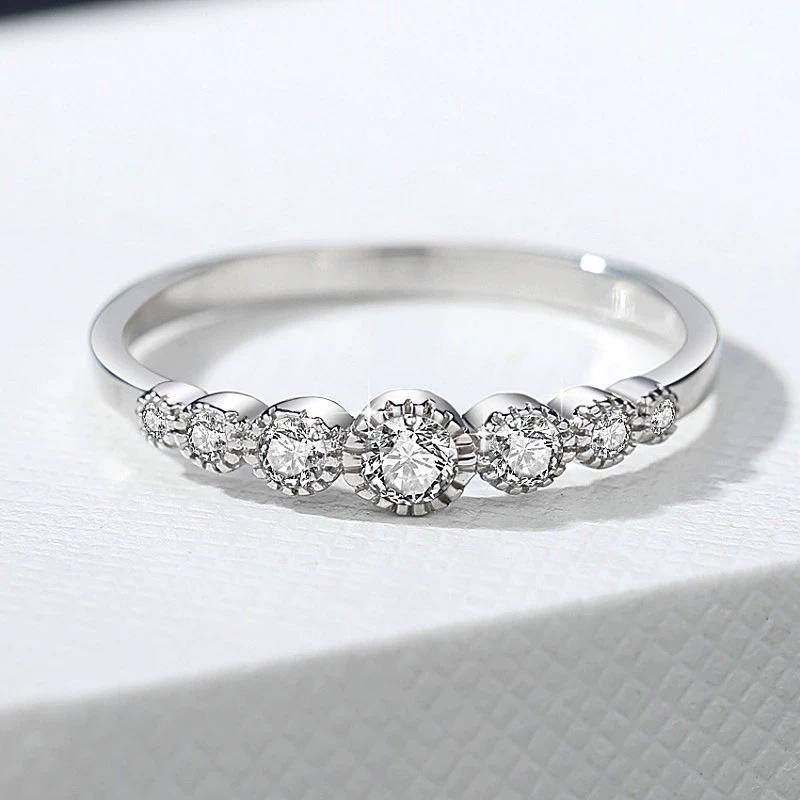 Simple women's ring, seven-star row ring, fashionable versatile tail ring, index finger ring, jewelry.
