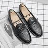 Wiosna Jesień Retro Slip on Skórzane Szpiczaste Buty Męskie Mokasyny Klasyczne Modne Wygodne Męskie Skórzane Buty Codzienne