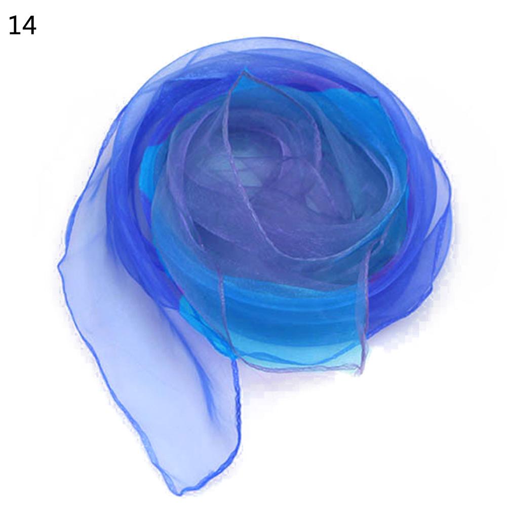 60x60CM Elegant Gradient Color Silk Scarf Women Luxury Small Square Scarf Summer Brand Performance Props Dancing Beach Scarves