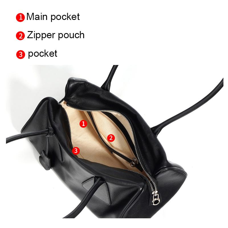 Women's Vintage Waxed Genuine Leather Underarm Bag, Long Cylinder Commuter Shoulder Bag, Baguette Pillow Handbag