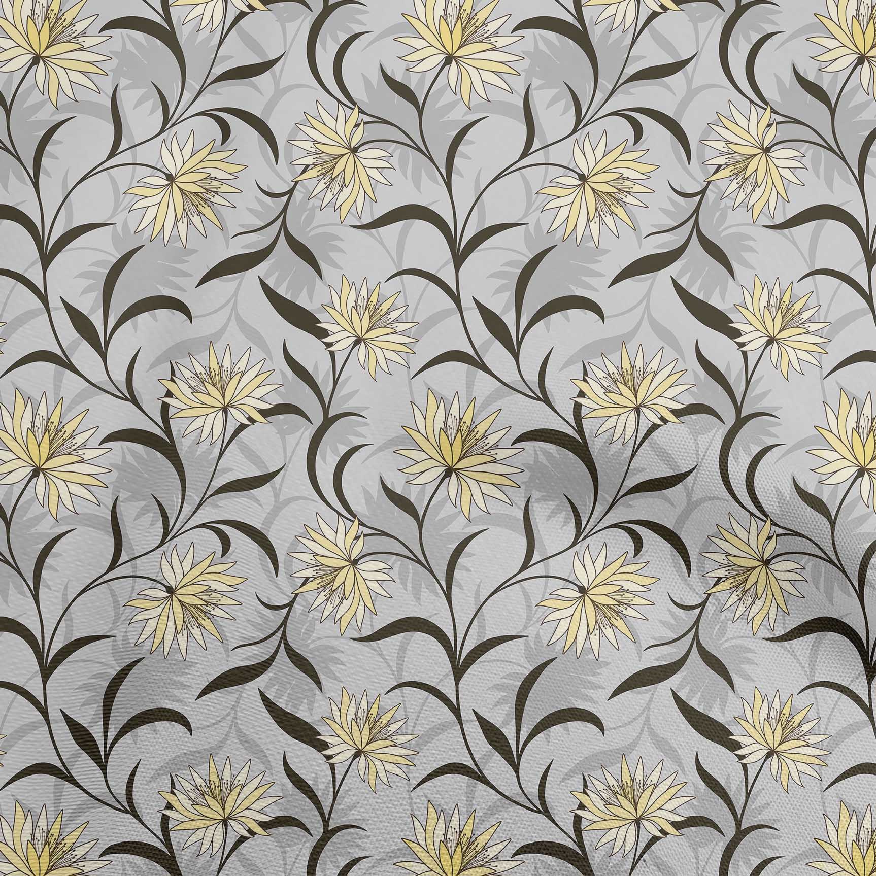 

OneOone Cotton Flex Grey Fabric Floral Retro Fabric для пошиття друкованої тканини для рукоділля у дворі 40 дюймів 42 Inch Wide - Viscose Chiffon жовтий