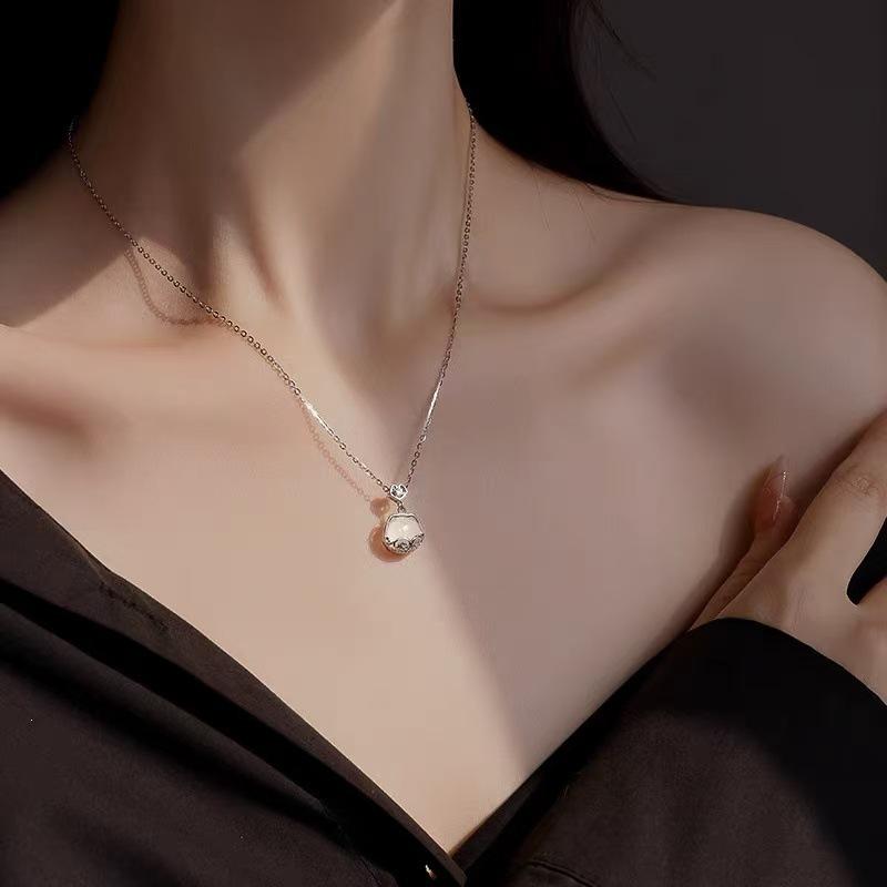 2025 New Luxury 925 Sterling Silver Ping An Lock Pendant Necklace for Women – Trendy Clavicle Chain Choker