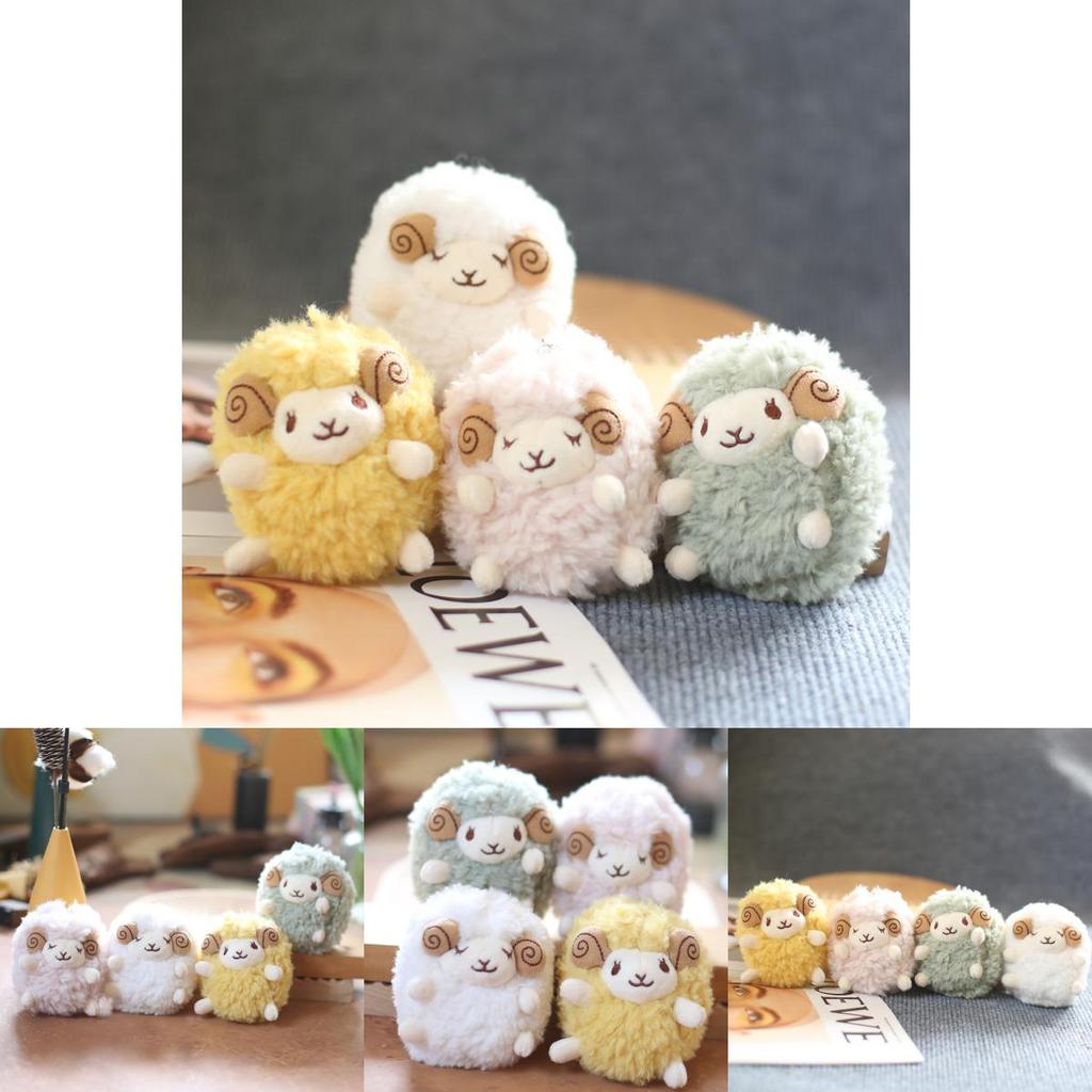 Adorable Fluffy Sheep Plush Keychain Cute Soft Stuffed Animal Bag Charm Toy