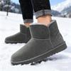 Frosted leather snow boots men's outdoor cold-resistant and non-slip winter piled thickened warm Northeast high-top large cotton boots shoes