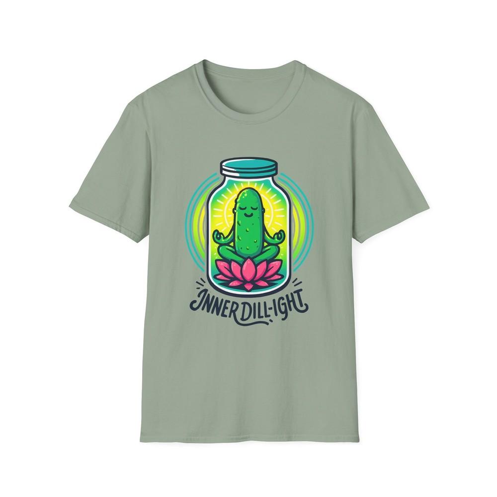 

Unisex Softstyle T-Shirt Meditating Pickle Lotus Neon Brine Jar Graphic Tee 3XL