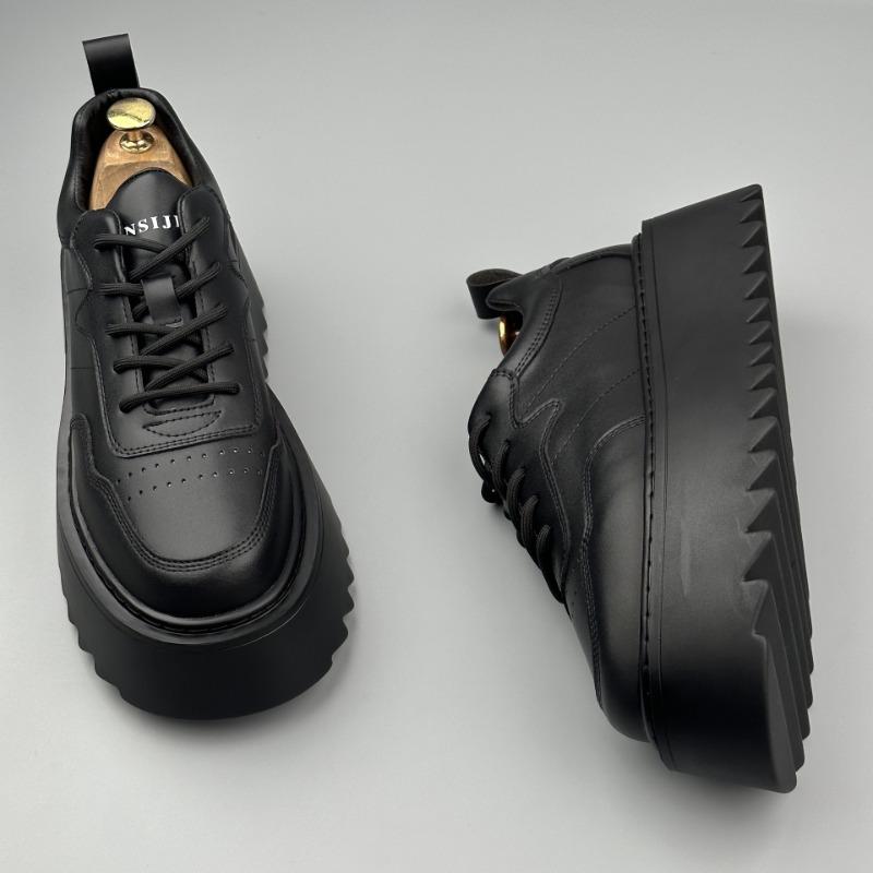 Thick Soled Men's 2025 Spring and Autumn New Height Increasing Fashionable Versatile Trend Casual Breathable Board Shoes