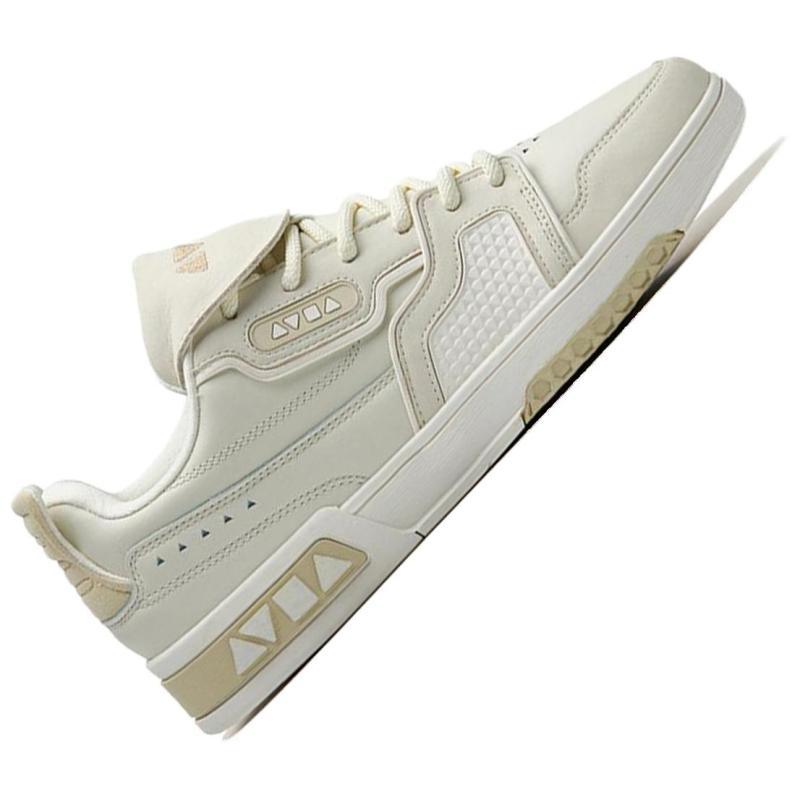 Anta Qiuyou Slip-Resistant Cushioning Abrasion-Resistant Low-Top Skateboard Shoes Men's White Yellow Sneakers 112238073-2