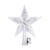 LED Star Tree Topper with String Lights - Battery Operated, Copper Wire, Warm Atmosphere, Flashing Five-Pointed Design.