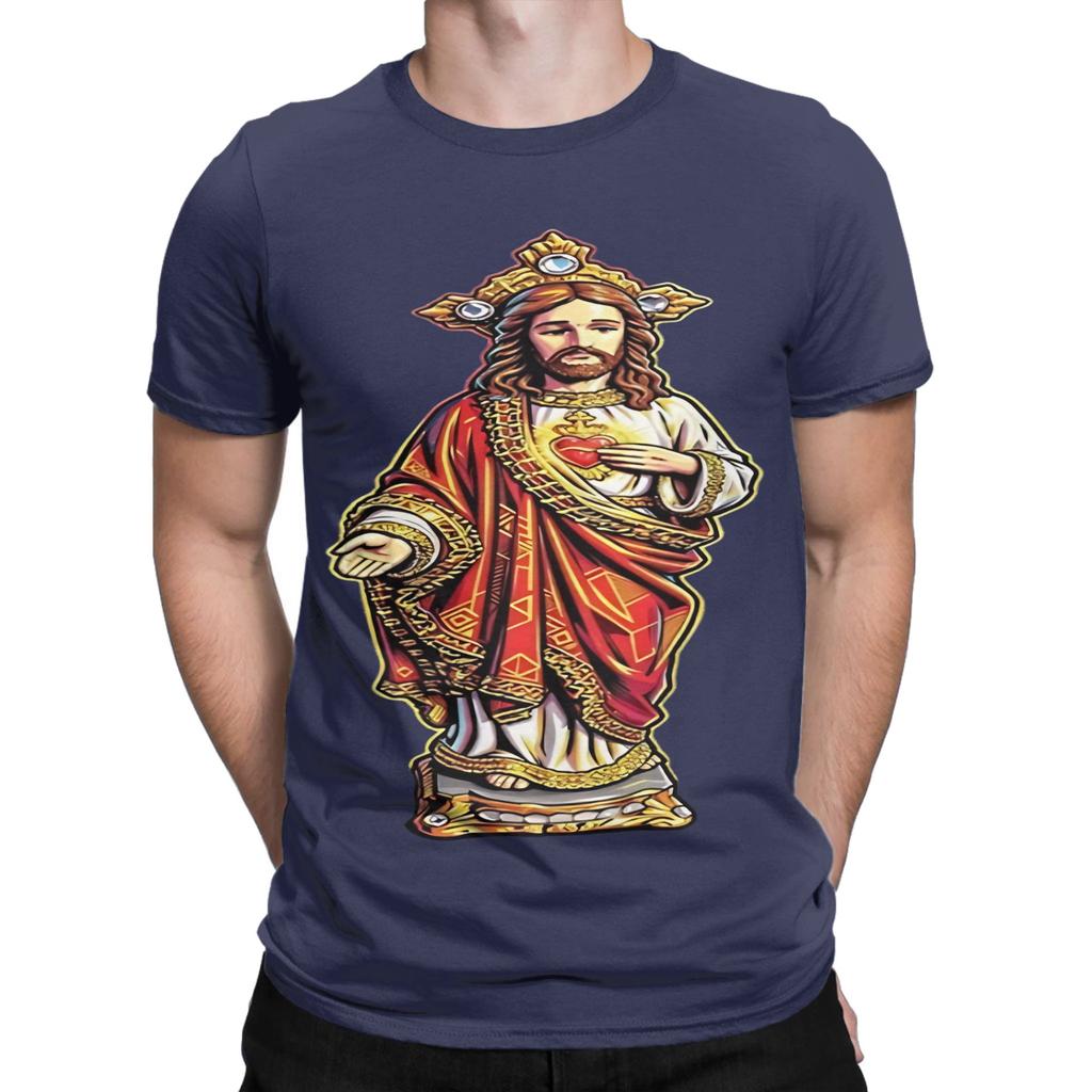 Heiligstes Herz Jesu Göttliche Segnung Design Lustig 100% Baumwolle T-Shirt Jesus T-Shirts Oberteile Für Unisex