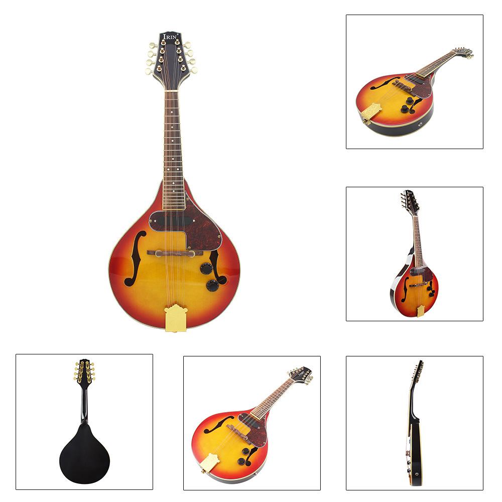 Sunset Spruce Wood Electroacoustic Eight-String Tibetan Mandolin with EQ