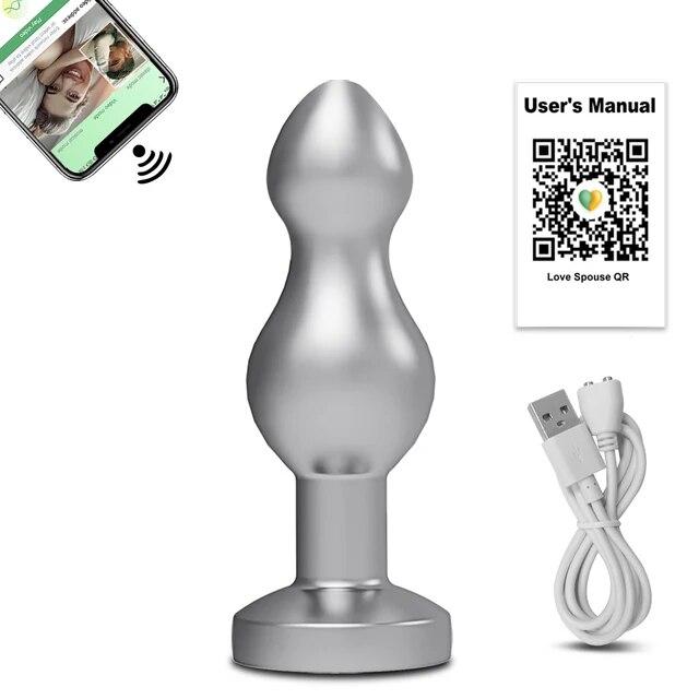 Metal Butt Plug Bluetooth APP Anal Plug Vibrator for Women Remote Control Prostate Massager Anal Trainer Sex Toys for Men Adult