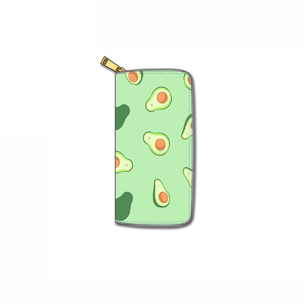 Fruit Avocado Long Zipper Wallet, Clutch Wallet Factory