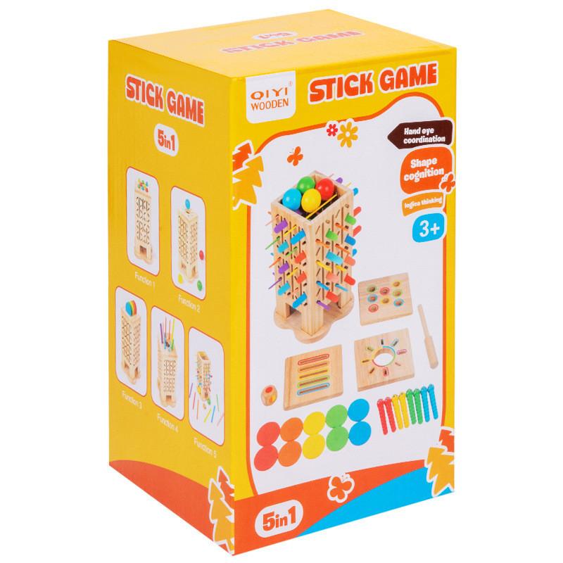 Wooden 5in1 Stack And Balance Game For Kids Educational Family Fun