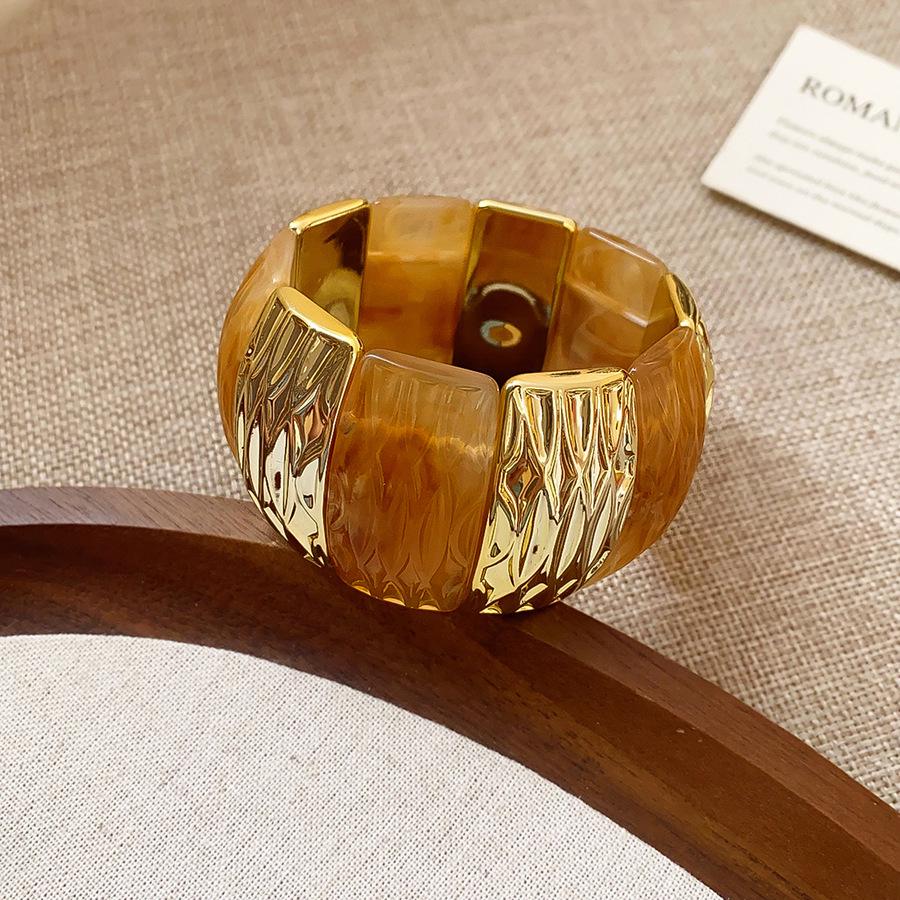 Bracciale Ovale in Acrilico Marmo Europeo e Americano - Pezzo di Gioielleria Retro alla Moda