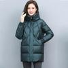 Damen Kapuzenjacke aus Baumwolle, mittellang, Winter 2025 Mode, Verdickt, Große Größen, Koreanischer Stil, Warme Oberbekleidung.