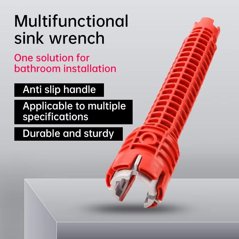 Sink Wrench Faucet Plumbing Repair Installer Kit Anti-Slip Handle Double Head Wrench Multifuction Kitchen Sink Repair Tools