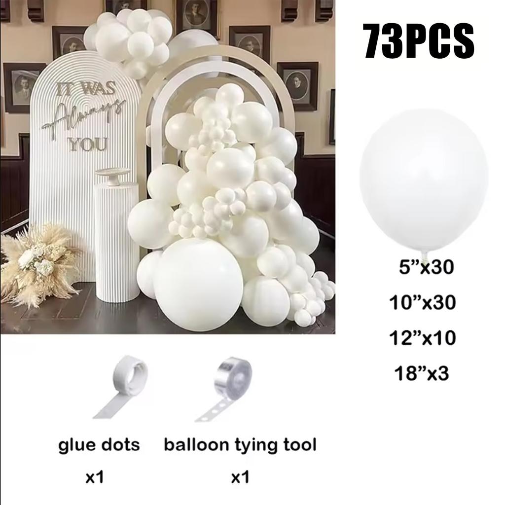 73pcs White Wedding Decor Balloon Garland White Wedding Anniversary Latex Balloons Arch Kit Valentine's Day Birde Shower Globos