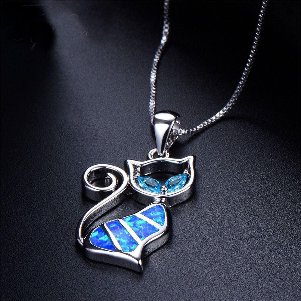 Buy Pendant Blue Cat Necklace Creative 