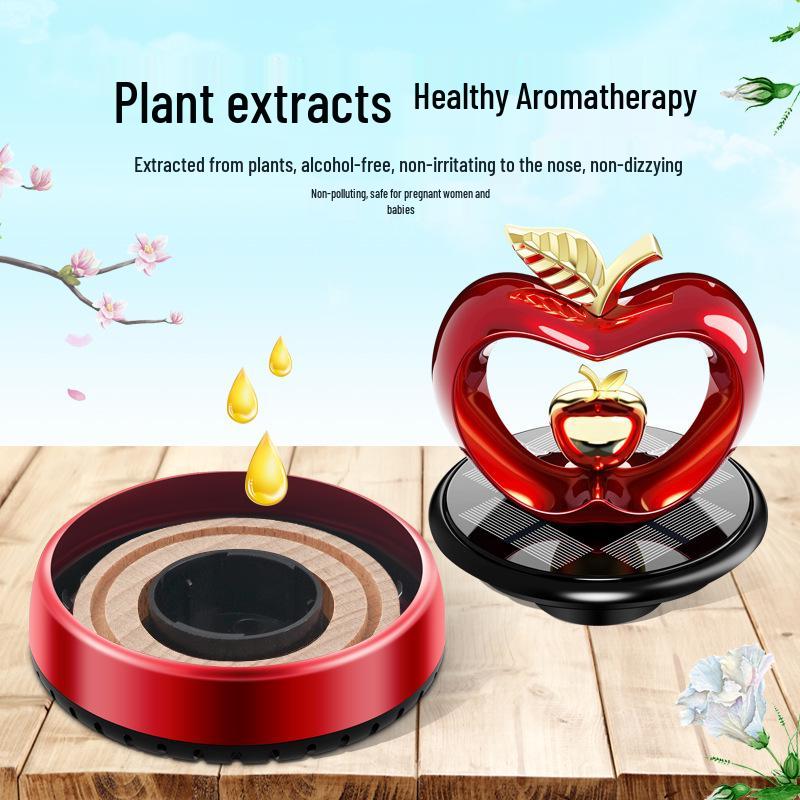 Apple Heart-Shaped Solar Rotating Car Perfume Ornament