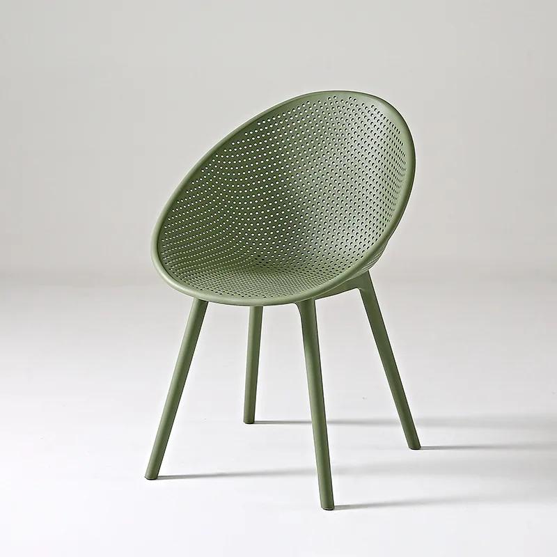 Nordic Household Creative Rocking Chair Back Makeup Chair Plastic Dining Chair Modern Living Room Recliner Minimalist