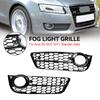 Pair Honeycomb Front Fog Lamp Cover Grille Grill Fit A5 2007-2011
