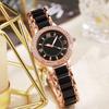 New Fashion Woman Fake Ceramics Bracelet Watch Ladies High Quality Wristwatch Women Stainless Steel Quartz Watches Reloj Mujer