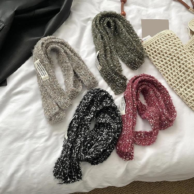 Women Skinny Scarf Thin Choker Knit Belt Long Tie Scarf Bag Handle Wrap