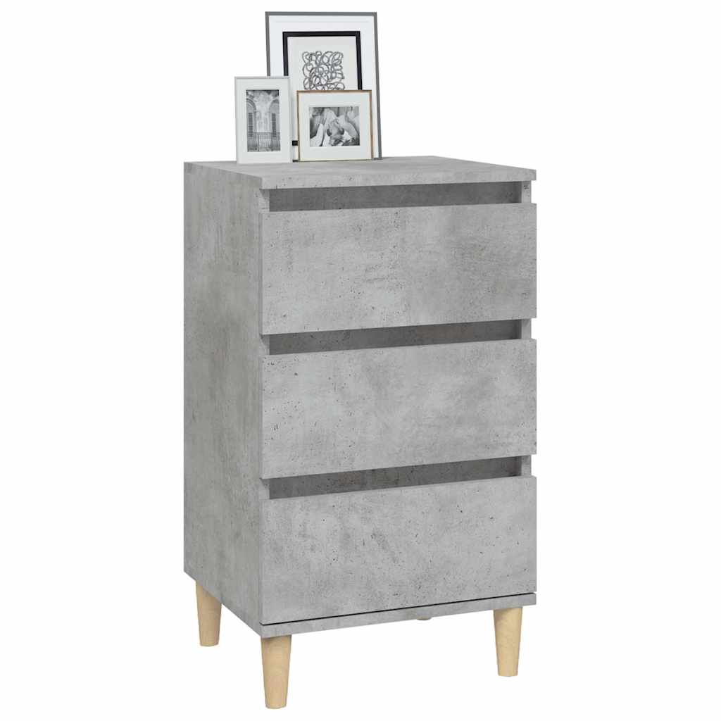 Nightstand Concrete Grey 40x35x70 Cm Particleboard