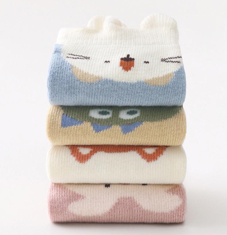 Kids Floor Socks For Boys Girls Four Seasons Children's Girl Boy Cotton Socks Anti-slip Cute Cartoon Infant Toddler Short Sock