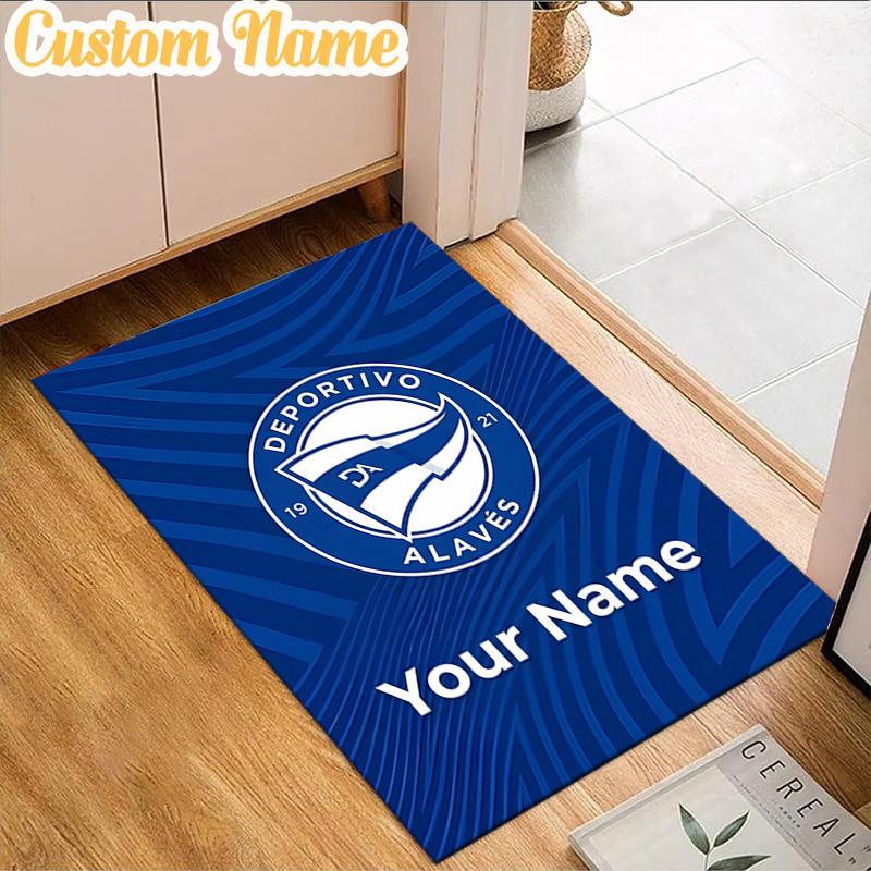 Custom Name Deportivo Alaves Crest  Rug, Office Rug, Chair Rug, Carpet for Living Rooms, Doormat Game Rug Home Decor Christmas Gifts