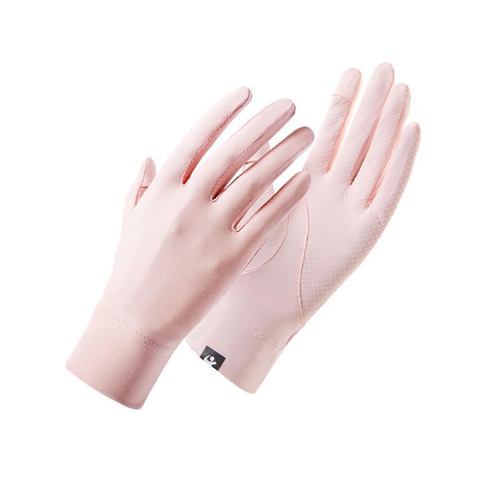 Loogdeel Upf50+ Sunscreen Breathable Fashion Driving Running Gloves Cold Ice Silk Bike Thin Silicone Anti-Uv Gloves Women Men