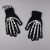 Funny Scary Party Costume Props Halloween Glow‑In‑The‑Dark Skeleton Knit Gloves Luminous Skull Bone Print Atmospheric Photo Full‑Finger