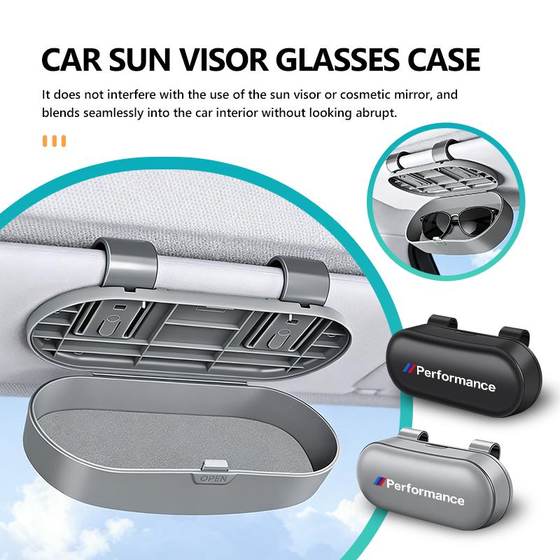 Car Sun Visor Sunglasses Holder Box Anti Scratch Protection Case For BMW Performance M Alpina E71 E83 F30 M6 F01 F20 X1 X2 X3 DKRSE1