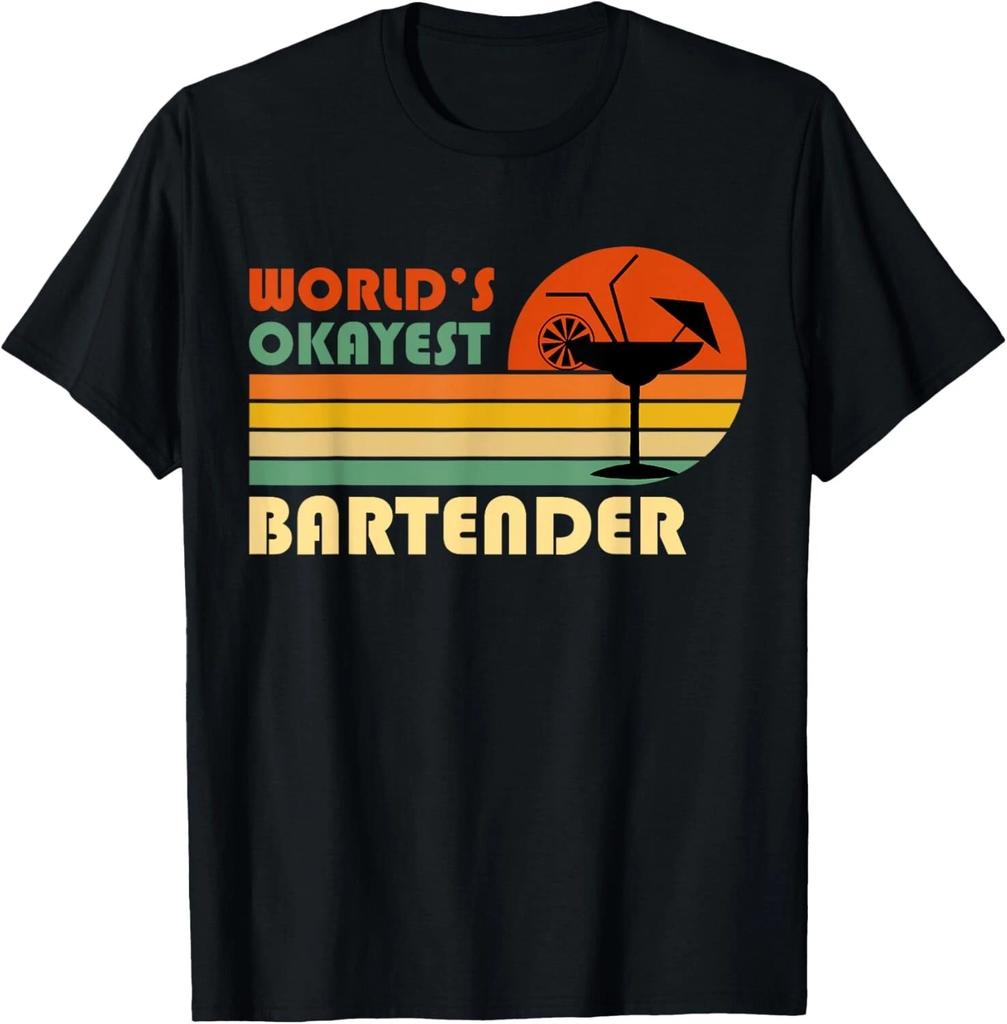 World_s Okayest Bartender - Funny Retro Vintage Gift Unisex T-Shirt