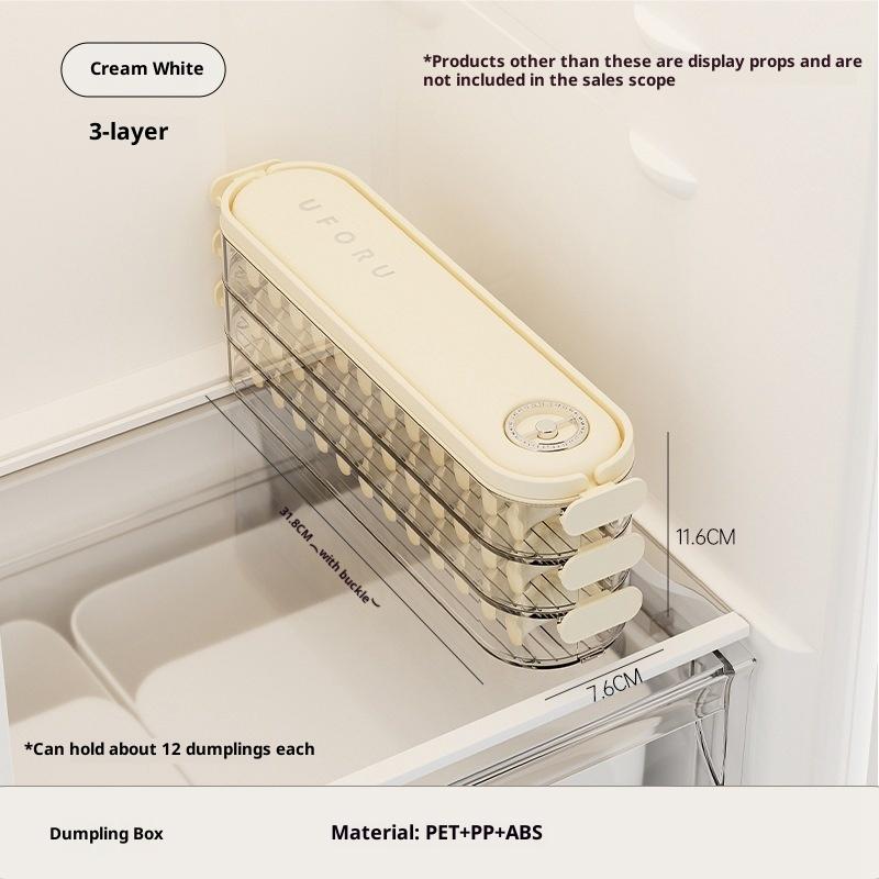 1/2/3 Layers Household Food-Grade Dumpling Container With Lid Freezer Fresh-Keeping Box Refrigerator Storage Box