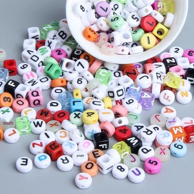 10g Pack of Flat Acrylic Alphabet Beads for DIY Children's Beading and Jewelry Keychain Accessories