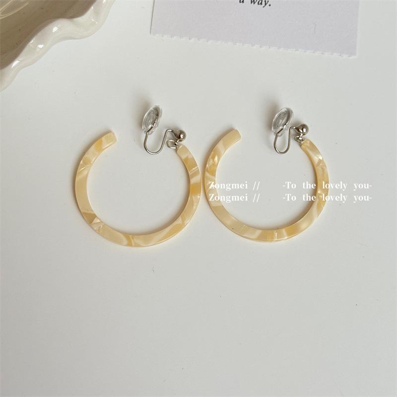 Amber Leopard Print Hoop Earrings for Women, Autumn/Winter 2026 Retro Hong Kong Style, High-End Large Hoops
