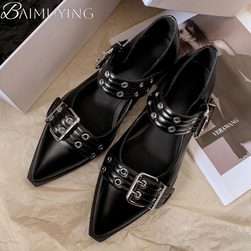 Fashion Women Marie Janes Shoes High Heels Sandals Summer 2025 Trend Shallow Pointed Toe Pumps Designer Elegant Dress Zapatos De Mujer