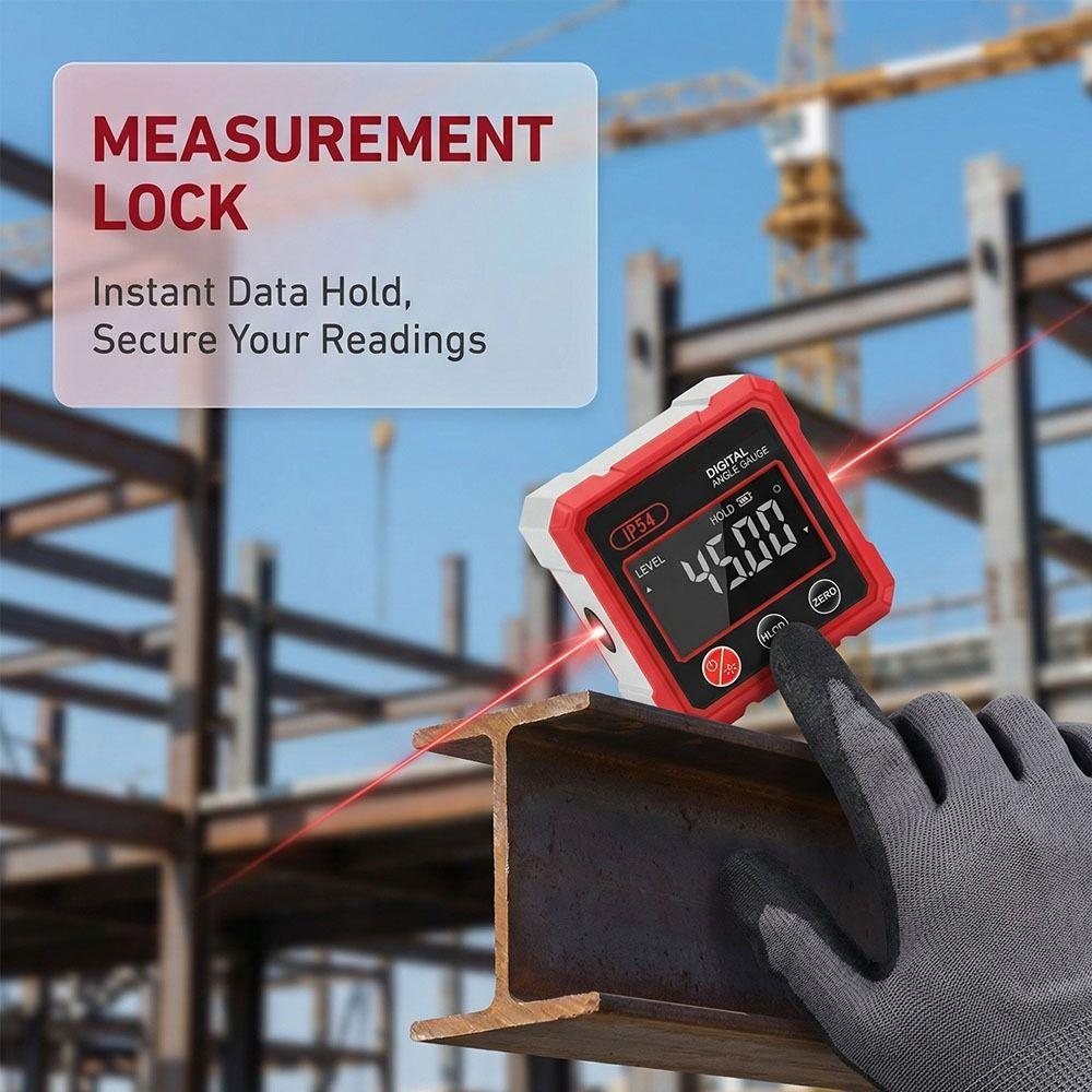 with Dual Laser Inclinometer 4 Side Magnetic Electronic Goniometer  Carpenter Tools