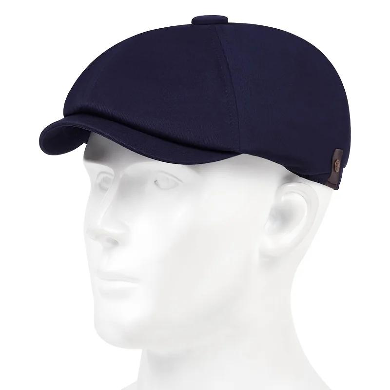 Men Light Panel Solid Color Newsboy Hat Spring Autumn Retro Beret Hat Casual Hats Octagonal Cap Hip Hop Berets