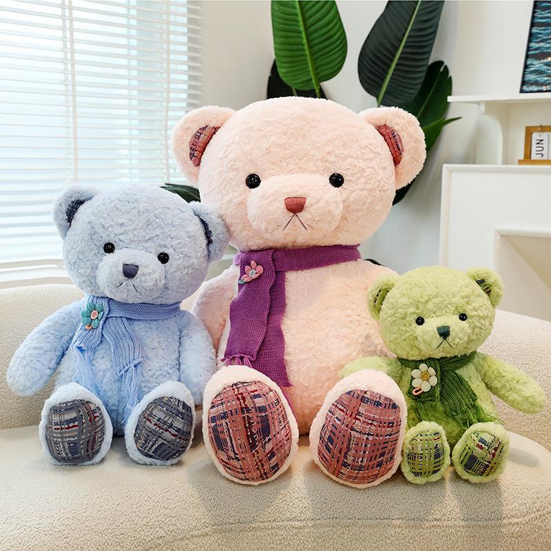 Bunter Schal Bär Plüschtier Puppe Kinder Geburtstagsgeschenk Firmengeschenk Aktivität