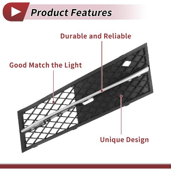 Fog Light Grill Front Lower Bumper Fog Light Cover Inserts for BMW 528i 2011-2013 ABS No.51117200699 Black