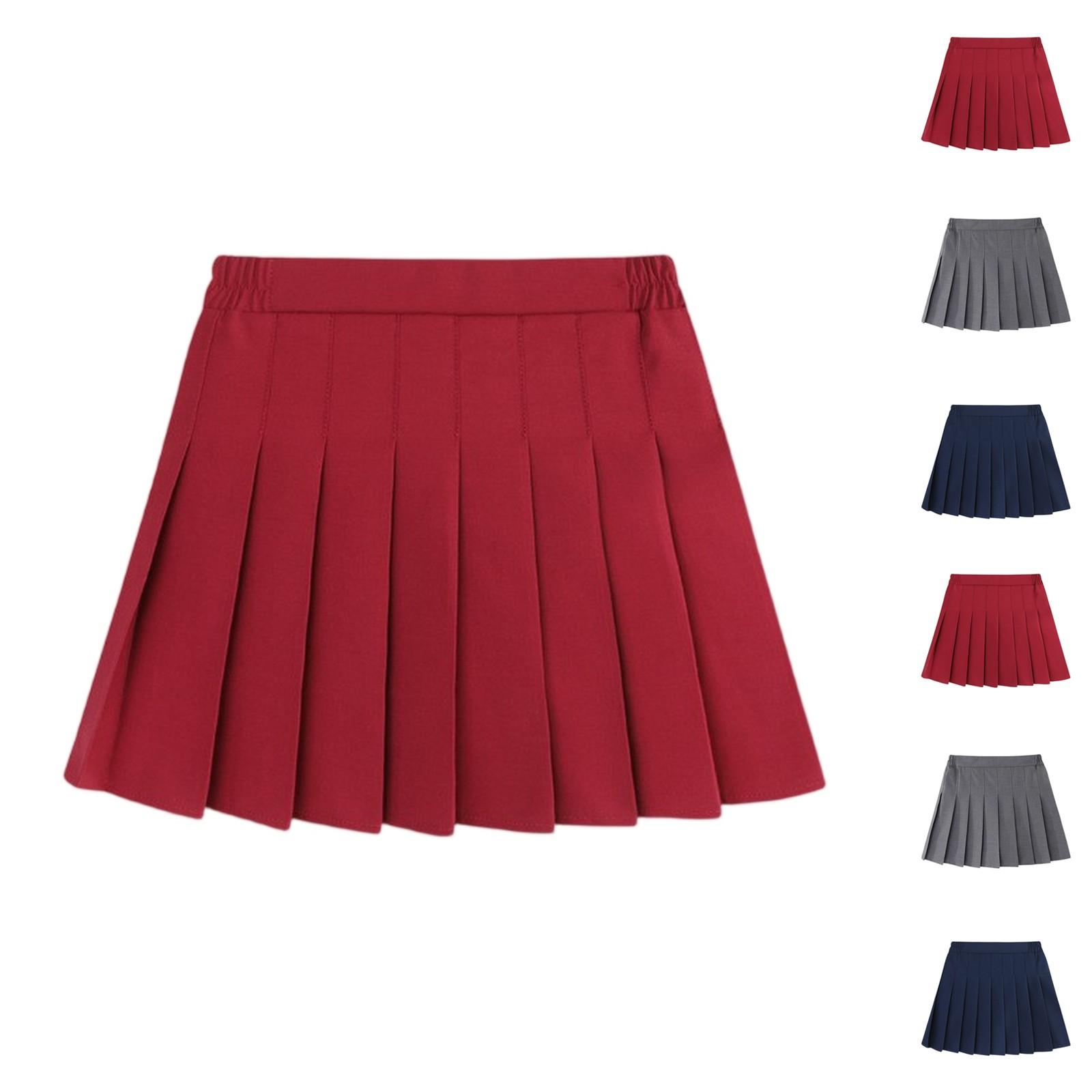 Falda Plisada para Niñas - Falda Línea A Estilo Escolar cm azul oscuro