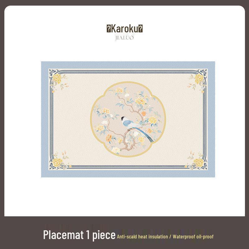 High-End Waterproof PVC Table Mat: Chinese Style, Oil-Proof, Heat-Resistant, No-Wash, Ins Style Tableware