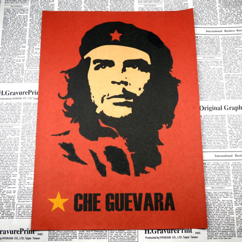 Che Guevara Red Revolution Retro Poster - Inspirational Kraft Paper Canvas for Bar Cafe Decor