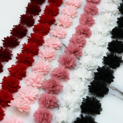 (56 peças/rolo)Fita de Tecido de Renda Chiffon de 30mm Decoração Flor Laço para Presente Artesanato Embalagem Sacola de Roupas Decorações DIY