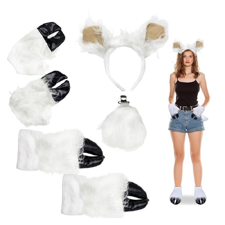 Crystal velutinous Sheep Costume Set With Lamb Ears Band For Halloween Party costume Props For Children Role Play