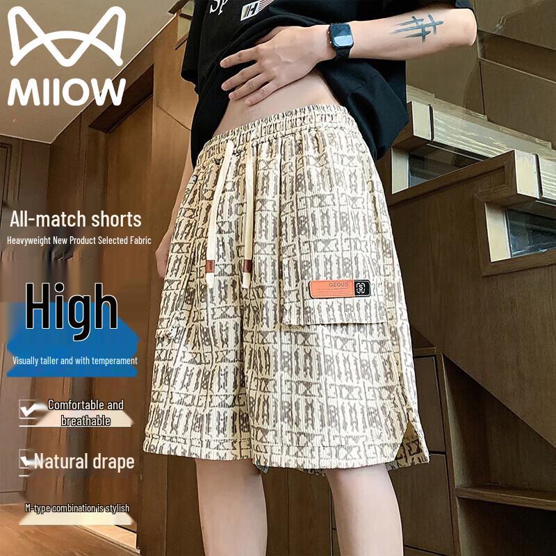 MiiOW Men s Summer High Street Sports Shorts L